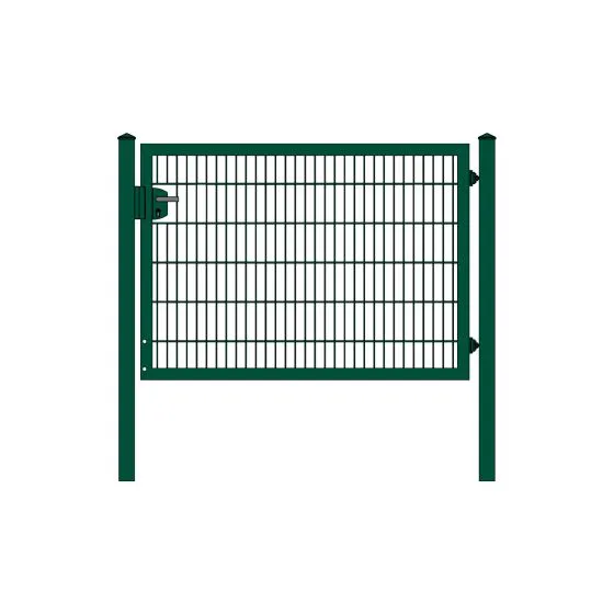 Rohrrahmenflügeltor 1-flügelig - Ausführung: grün beschichtet, Höhe: 123 cm, Durchgangslichte: 175 cm