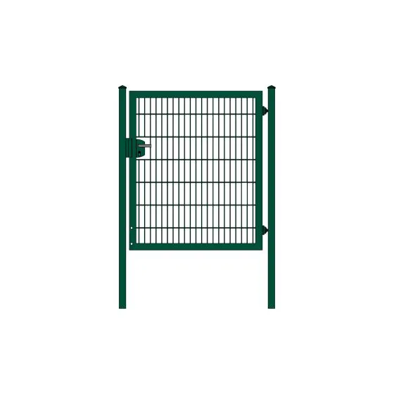 Rohrrahmenflügeltor 1-flügelig - Ausführung: grün beschichtet, Höhe: 143 cm, Durchgangslichte: 125 cm
