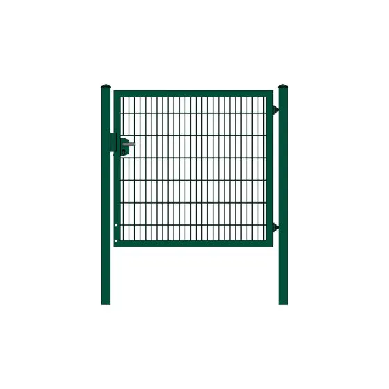 Rohrrahmenflügeltor 1-flügelig - Ausführung: grün beschichtet, Höhe: 143 cm, Durchgangslichte: 150 cm
