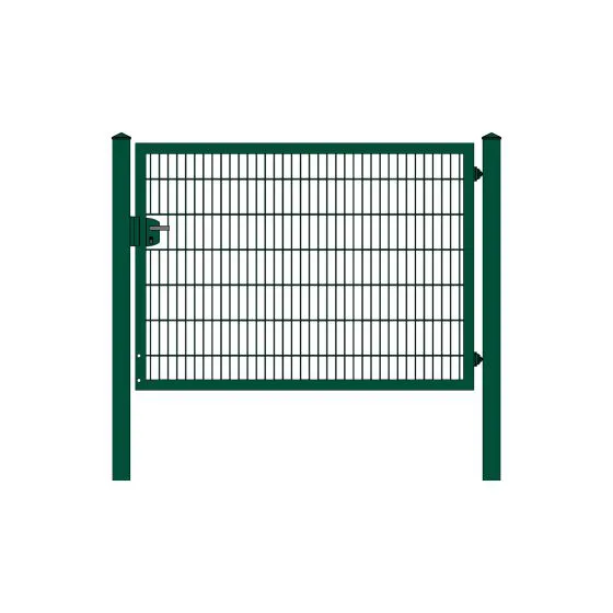 Rohrrahmenflügeltor 1-flügelig - Ausführung: grün beschichtet, Höhe: 143 cm, Durchgangslichte: 200 cm