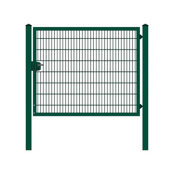 Rohrrahmenflügeltor 1-flügelig - Ausführung: grün beschichtet, Höhe: 163 cm, Durchgangslichte: 200 cm