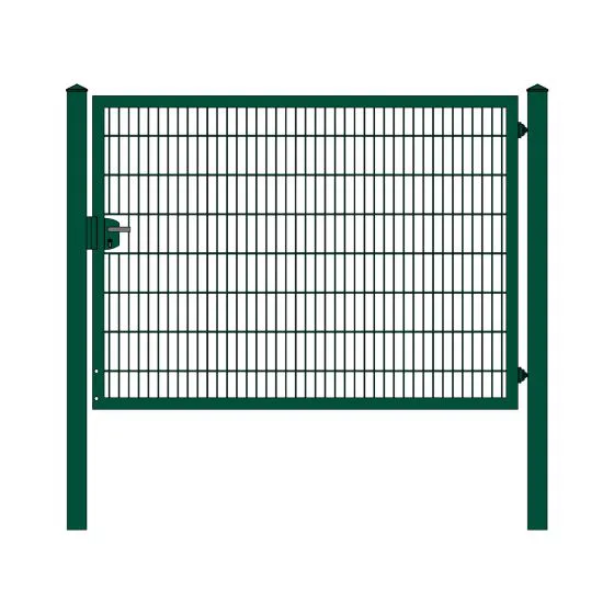 Rohrrahmenflügeltor 1-flügelig - Ausführung: grün beschichtet, Höhe: 163 cm, Durchgangslichte: 225 cm
