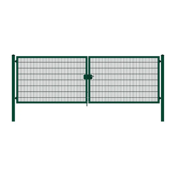 Rohrrahmenflügeltor 2-flügelig - Ausführung: grün beschichtet, Höhe: 163 cm, Durchgangslichte: 500 cm