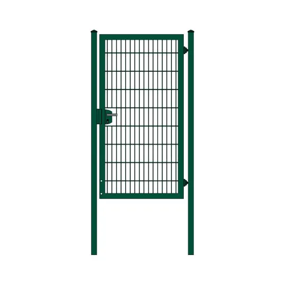 Rohrrahmenflügeltor 1-flügelig - Ausführung: grün beschichtet, Höhe: 183 cm, Durchgangslichte: 100 cm