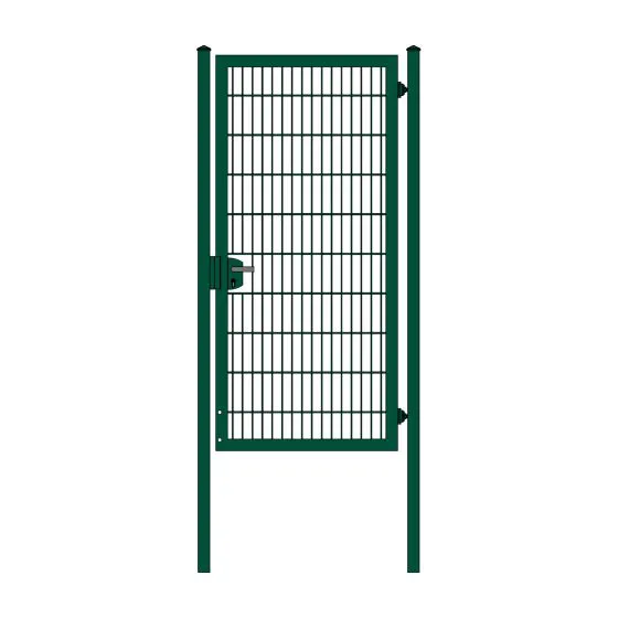 Rohrrahmenflügeltor 1-flügelig - Ausführung: grün beschichtet, Höhe: 203 cm, Durchgangslichte: 100 cm