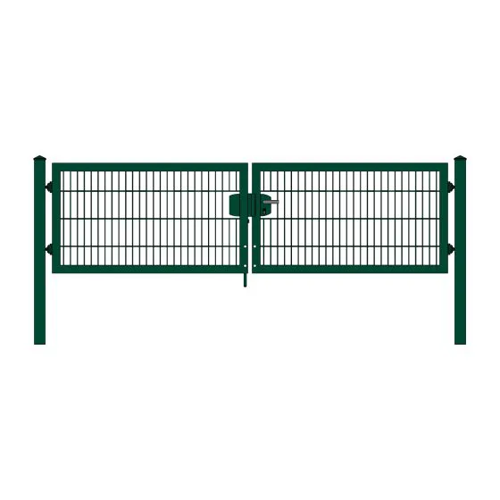 Rohrrahmenflügeltor 2-flügelig - Ausführung: grün beschichtet, Höhe: 83 cm, Durchgangslichte: 300 cm
