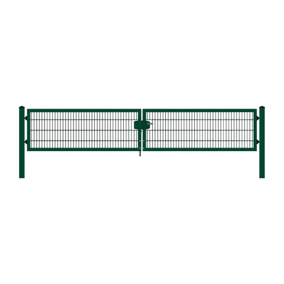 Rohrrahmenflügeltor 2-flügelig - Ausführung: grün beschichtet, Höhe: 83 cm, Durchgangslichte: 450 cm
