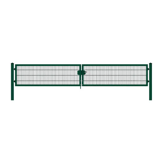Rohrrahmenflügeltor 2-flügelig - Ausführung: grün beschichtet, Höhe: 83 cm, Durchgangslichte: 500 cm