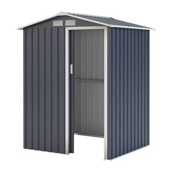 Gerätehaus Kompakt 1, Farbe: anthrazit, Dachlänge: 1550 mm, Dachbreite: 1300 mm, Gesamthöhe: 1860 mm