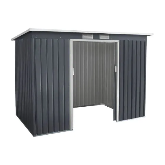 Gerätehaus Kompakt 3 - Farbe: anthrazit, Dachlänge: 2770 mm, Dachbreite: 1300 mm, Gesamthöhe: 1730 mm