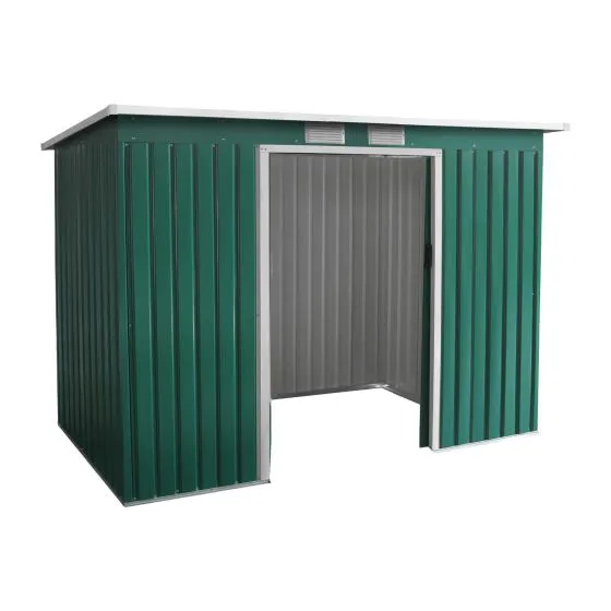 Gerätehaus Kompakt 3 - Farbe: grün, Dachlänge: 2770 mm, Dachbreite: 1300 mm, Gesamthöhe: 1730 mm
