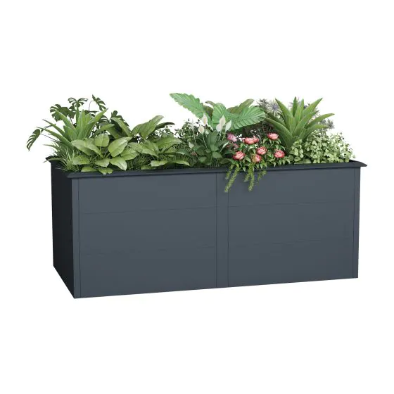 Hochbeet Anna - Stahl beschichtet, Farbe: anthrazit, Maße (L x B x H): 200 x 100 x 77 cm