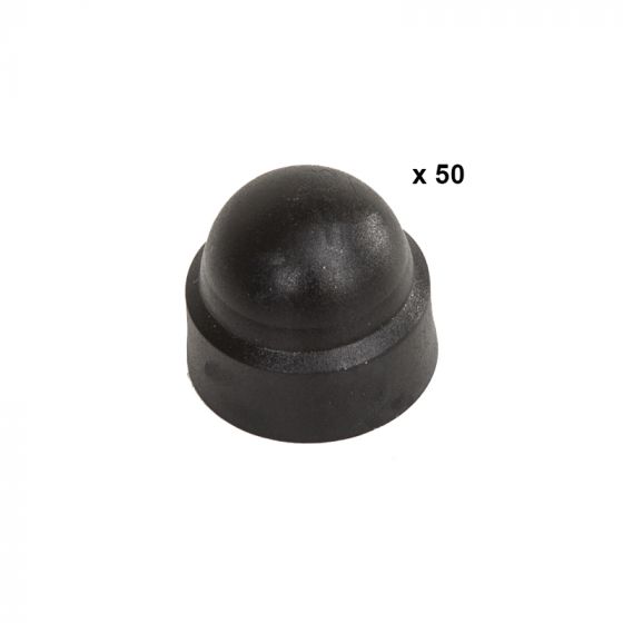 Kunststoff Abdeckkappen M12 - Farbe: schwarz, 50 Stück