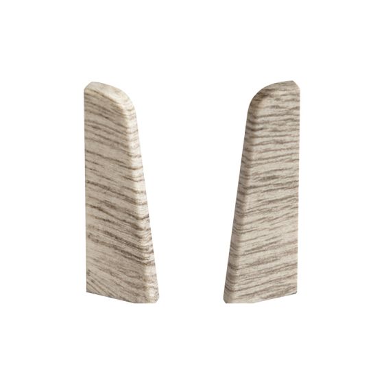 Endkappen für Sockelleiste - Modell: LILLE Eiche Dekor, Maße: 60 x 17 mm, Stück: 2