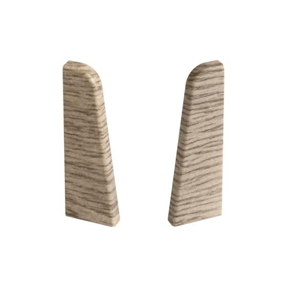 Endkappen für Sockelleiste - Modell: MONACO Eiche Dekor, Maße: 60 x 17 mm, Stück: 2