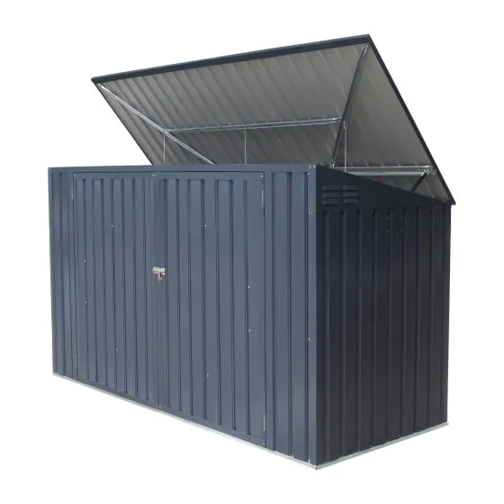 Mülltonnenbox / Gerätehaus - Farbe: anthrazit, Länge: 2350 mm, Breite: 1000 mm, Höhe: 1300 mm 