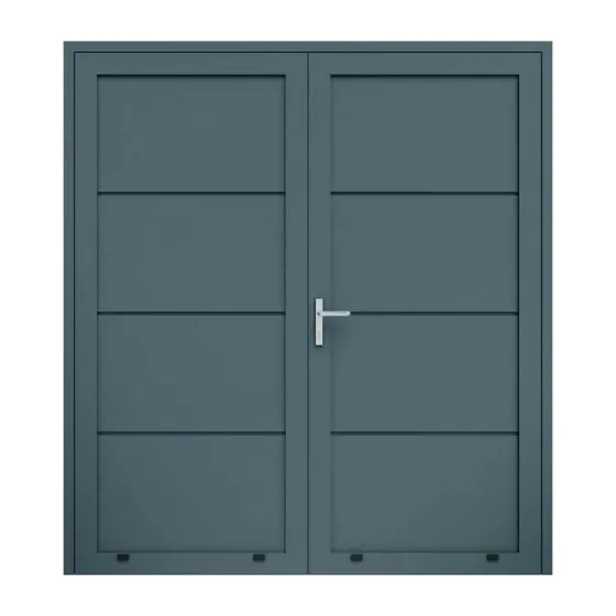 Alu-Nebeneingangstür 2-flügelig DIN rechts – Farbe: anthrazit, Breite: 200 cm, Höhe: 210 cm