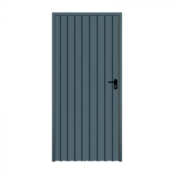 Stahl Nebeneingangstür 1-flügelig ohne Dämmung - Maße: 900 x 2000 mm (B x H), Farbe: anthrazit RAL 7016, Anschlag: außen links - DIN links