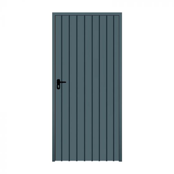 Stahl Nebeneingangstür 1-flügelig ohne Dämmung - Maße: 900 x 2000 mm (B x H), Farbe: anthrazit RAL 7016, Anschlag: außen rechts - DIN rechts