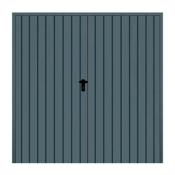 Stahl Flügeltor 2-flügelig mit Dämmung - Maße: 2000 x 2000 mm (B x H), Farbe: anthrazit RAL 7016, Öffnungsrichtung: DIN links