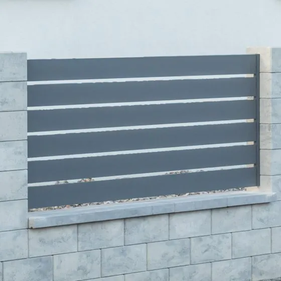 Querlattenzaun aus Aluminium Latten-Paket (6 Stück) - Höhe: 84 cm, Breite: 250 cm, Farbe: anthrazit RAL 7016