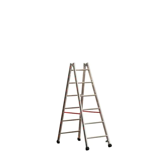 Alu-Sprossen Stehleiter Mod. S305 - Sprossenanzahl: 2 x 6, Länge: 1,80 m
