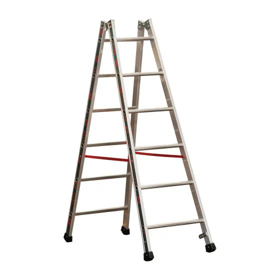 Alu-Sprossen Stehleiter Mod. S305 - Sprossenanzahl: 2 x 6, Länge: 1,80 m