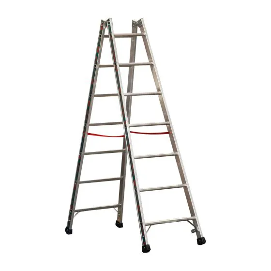 Alu-Sprossen Stehleiter Mod. S305 - Sprossenanzahl: 2 x 7, Länge: 2,10 m
