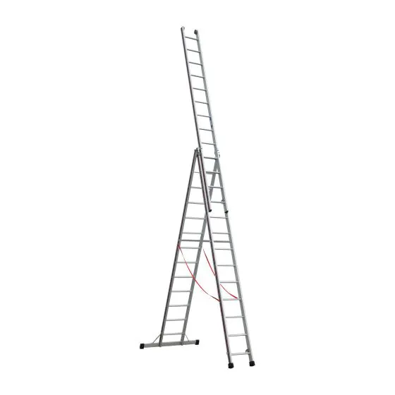 Euro-Profi Mehrzweckleiter 3-tlg. Mod. S307 - Sprossenanzahl: 3 x 13, max. Arbeitshöhe: 9,60 m