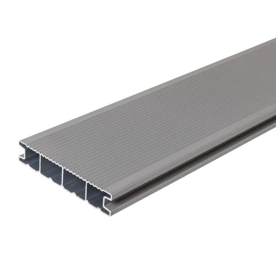 Terrassendielen Aluminium - Länge: 3000 mm, Querschnitt: 144 x 27 mm, Farbe: grau