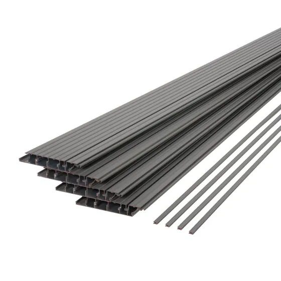 Terrassendielen AluClick – Farbe: grau, Querschnitt: 165,5 x 26,6 mm, Länge: 2,2 m