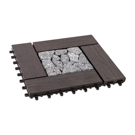 Terrassenfliese WPC / Stein Salzburg - Abmessungen: 300 x 300 mm