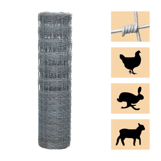 Weidezaun / Knotengeflecht Taurus leicht, Rollenlänge: 50 m, Kantendrähte: ø 2,4 mm, Draht: ø 1,9 mm