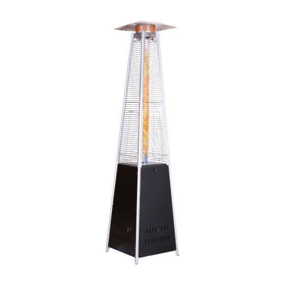 Terrassenstrahler CARO - Material: pulverbeschichteter Stahl, Farbe: schwarz, Länge: 495 mm, Breite: 495 mm, Höhe: 2270 mm
