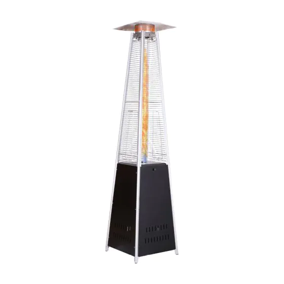 Gas Terrassenstrahler CARO - Material: pulverbeschichteter Stahl, Farbe: schwarz, Länge: 495 mm, Breite: 495 mm, Höhe: 2270 mm