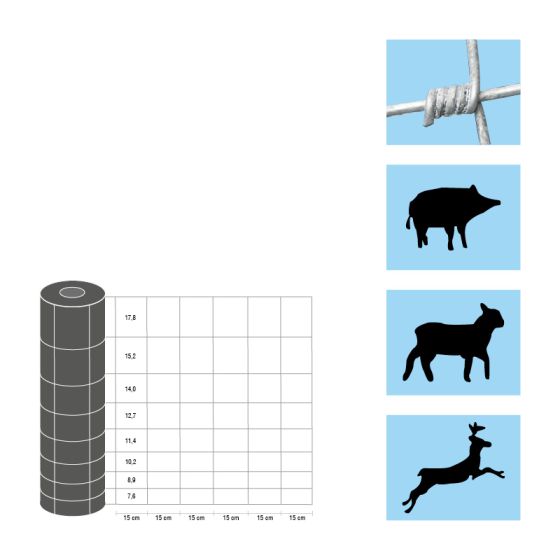 Weidezaun / Knotengeflecht Taurus superschwer, Rollenlänge: 50 m, Kantendrähte: ø 4 mm, Draht: ø 3 mm - Höhe: 100 cm