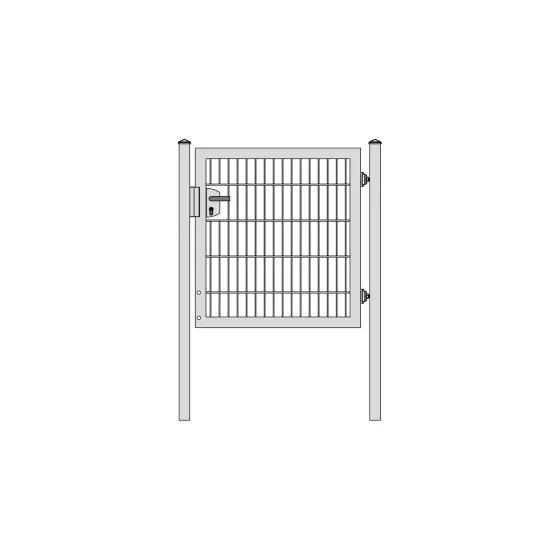 Rohrrahmenflügeltor 1-flügelig - Ausführung: verzinkt, Höhe: 103 cm, Durchgangslichte: 100 cm