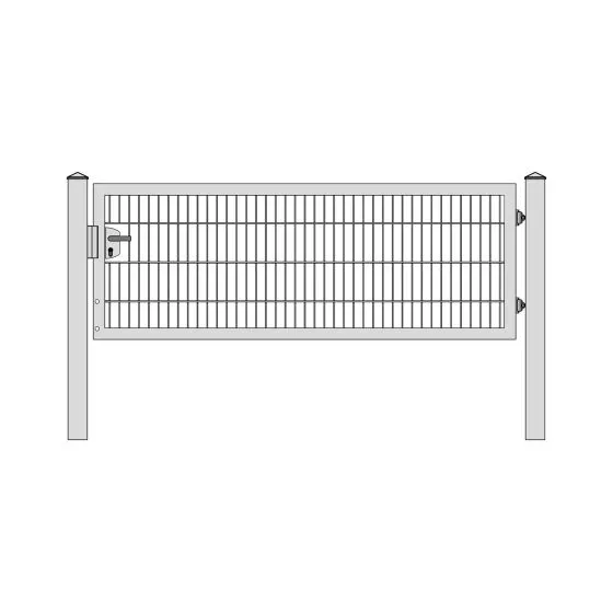 Rohrrahmenflügeltor 1-flügelig - Ausführung: verzinkt, Höhe: 83 cm, Durchgangslichte: 225 cm