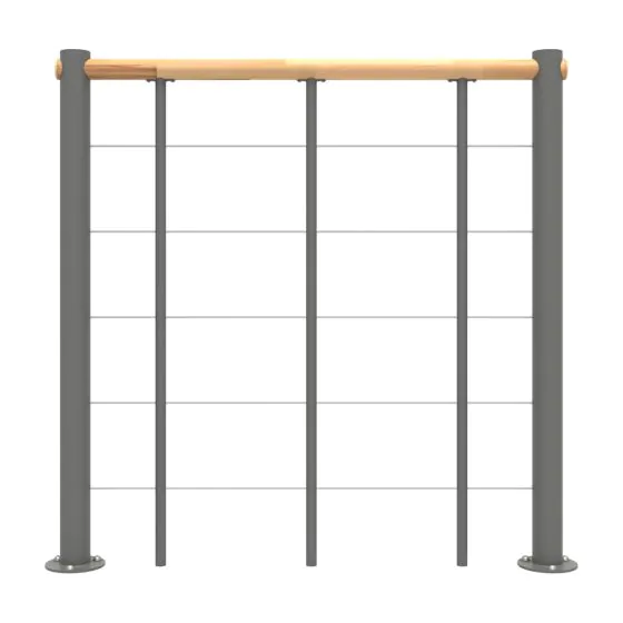Brüstungsgeländer für Mod. Washington - Länge: 100 cm, Höhe: 90 cm, Farbe: silber, Holzart: Buche