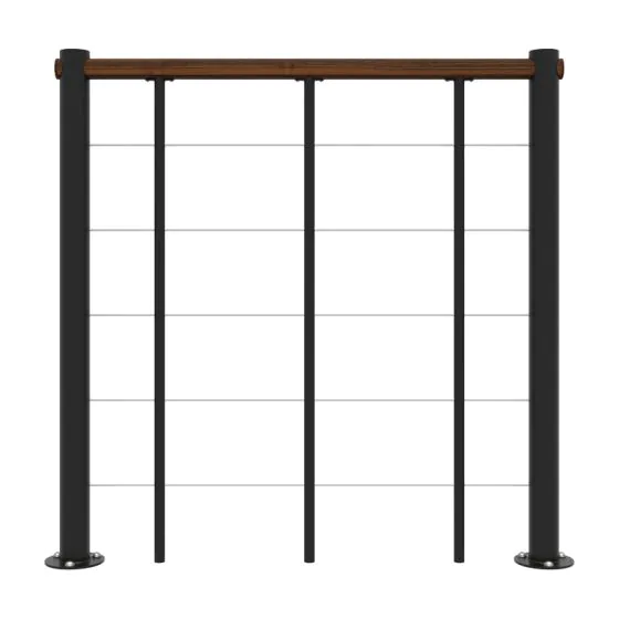 Brüstungsgeländer für Mod. Washington - Länge: 100 cm, Höhe: 90 cm, Farbe: schwarz, Holzart: Walnuss 
