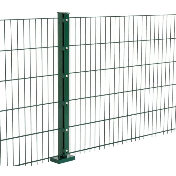 Doppelstabmattenzaun David 6/5/6 mm - Ausführung: grün beschichtet, Höhe: 243 cm, Länge: 251 cm