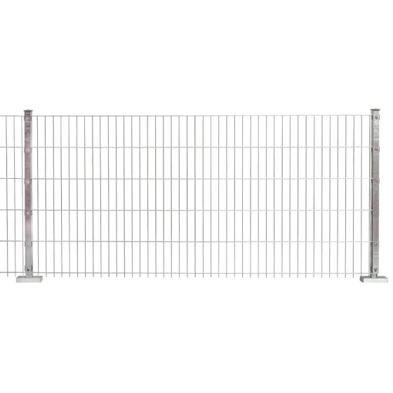 Doppelstabmattenzaun David 6/5/6 mm - Ausführung: verzinkt, Höhe: 183 cm, Länge: 251 cm