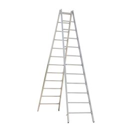 Alu-Sprossen Stehleiter Mod. 000 - Sprossenanzahl: 2 x 12, Länge: 3,46 m
