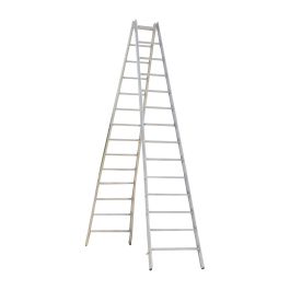 Alu-Sprossen Stehleiter Mod. 000 - Sprossenanzahl: 2 x 14, Länge: 4,02 m