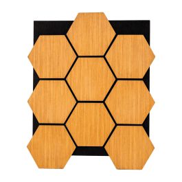 Akustikpaneele mit Hexagon - Modell: Mittelbraun, Maße: 810 x 661 x 18 mm, Stück: 4, Packungsinhalt: ca. 2,14 m²