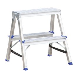 Stehleiter Aluleiter Mod. KDSS - Stufenanzahl: 2 x 2, Höhe der obersten Stufen: 0,43 m