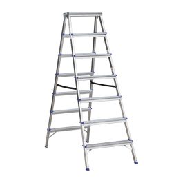 Stehleiter Aluleiter Mod. KDSS - Stufenanzahl: 2 x 7, Höhe der obersten Stufen: 1,51 m