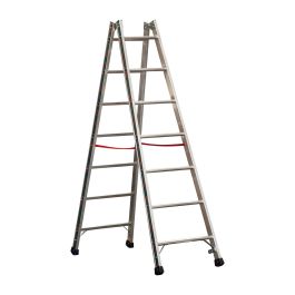 Alu-Sprossen Stehleiter Mod. S305 - Sprossenanzahl: 2 x 7, Länge: 2,10 m