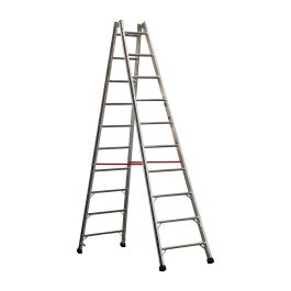 Alu-Sprossen Stehleiter Mod. S305 - Sprossenanzahl: 2 x 10, Länge: 2,95 m