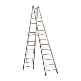 Alu-Sprossen Stehleiter Mod. S305 - Sprossenanzahl: 2 x 14, Länge: 4,10 m